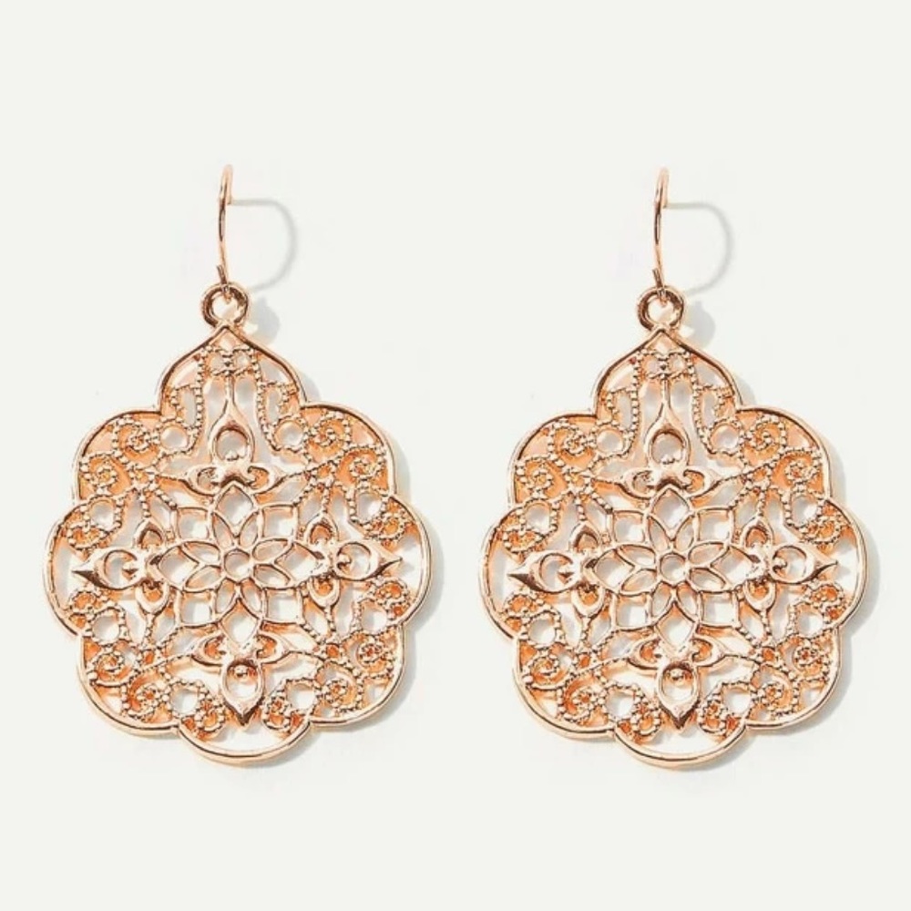 New hollow flower design drop earrings - Picture 4 of 4